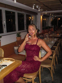 Hire ARCINA ORI Margot Dress in Wine Red
