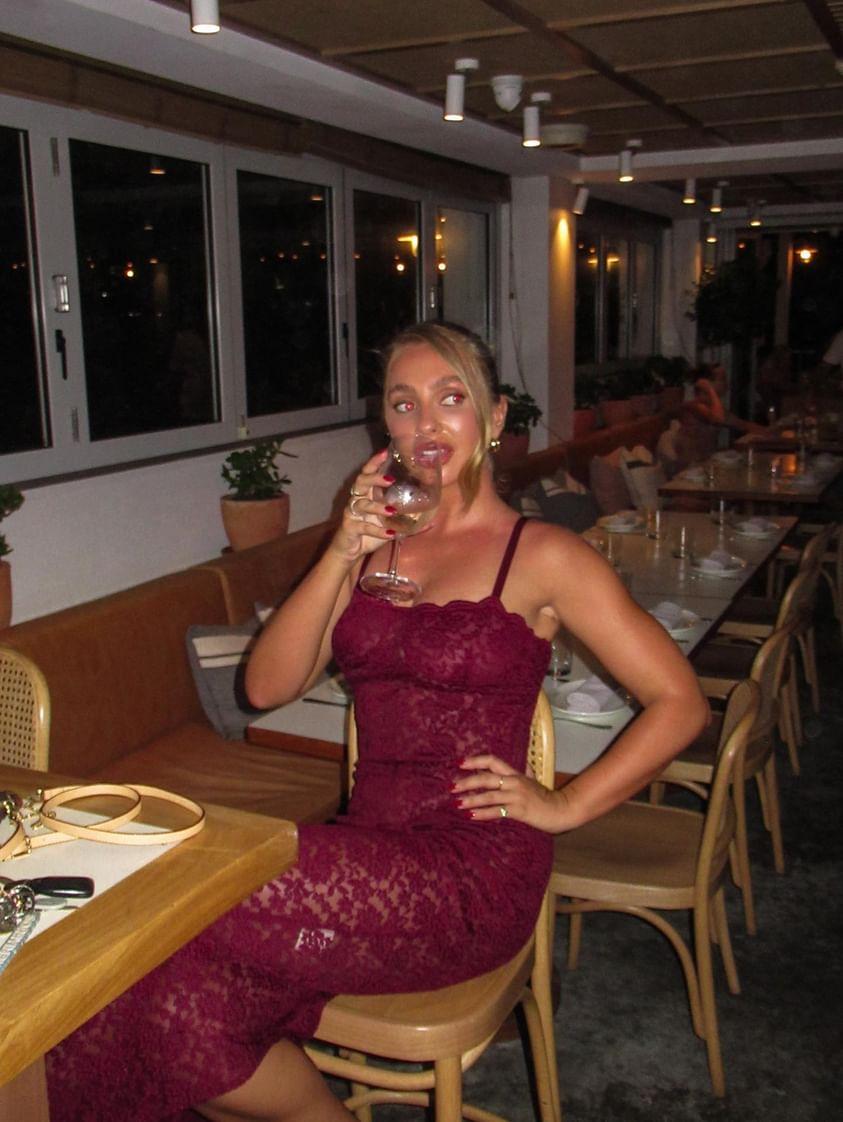 Hire ARCINA ORI Margot Dress in Wine Red