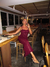 Hire ARCINA ORI Margot Dress in Wine Red