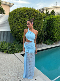 Hire DECONDUARTE Paradiso Lace Maxi in Powder Blue