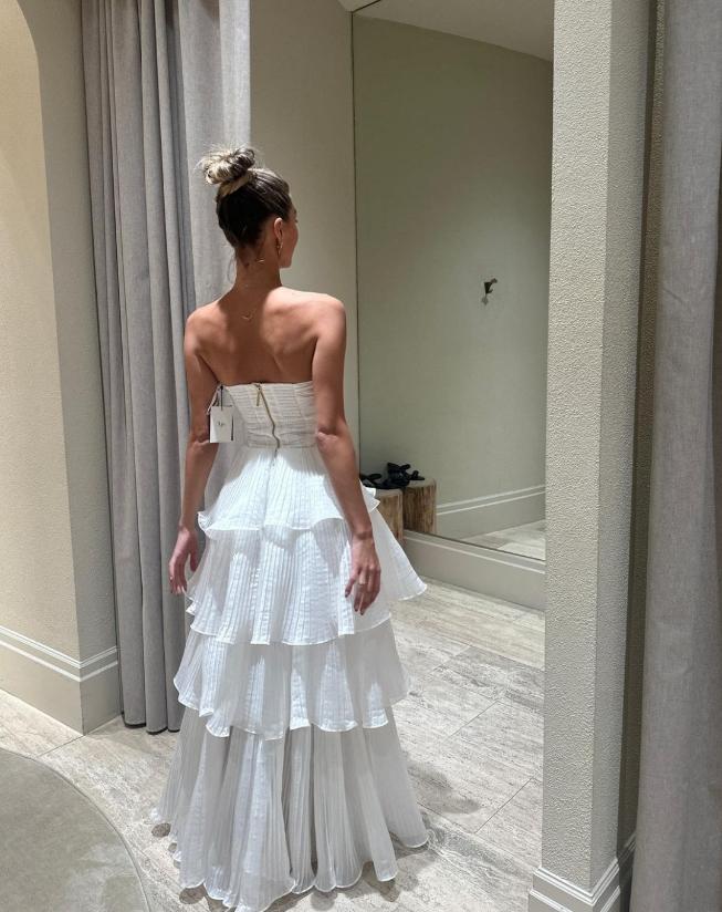 Hire AJE Set Sunbeam Bustier and Cosmos Skirt in White