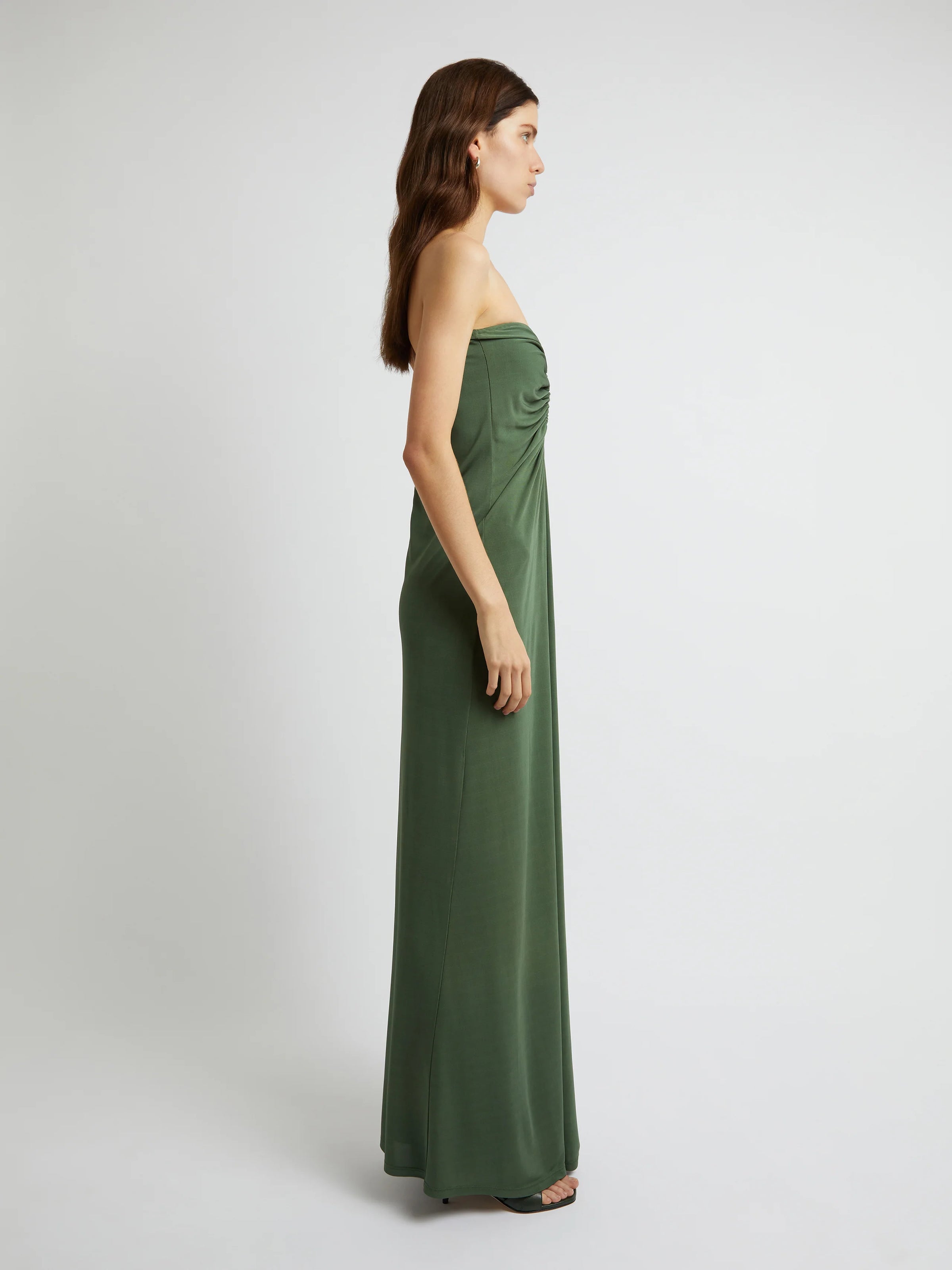 Hire CHRISTOPHER ESBER Arced Palm Strapless Dress in Bottle Green