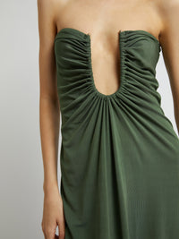 Hire CHRISTOPHER ESBER Arced Palm Strapless Dress in Bottle Green