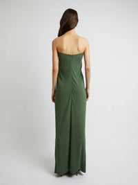 Hire CHRISTOPHER ESBER Arced Palm Strapless Dress in Bottle Green