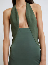 Hire CHRISTOPHER ESBER Tailored Sloped Halter Dress in Bottle Green