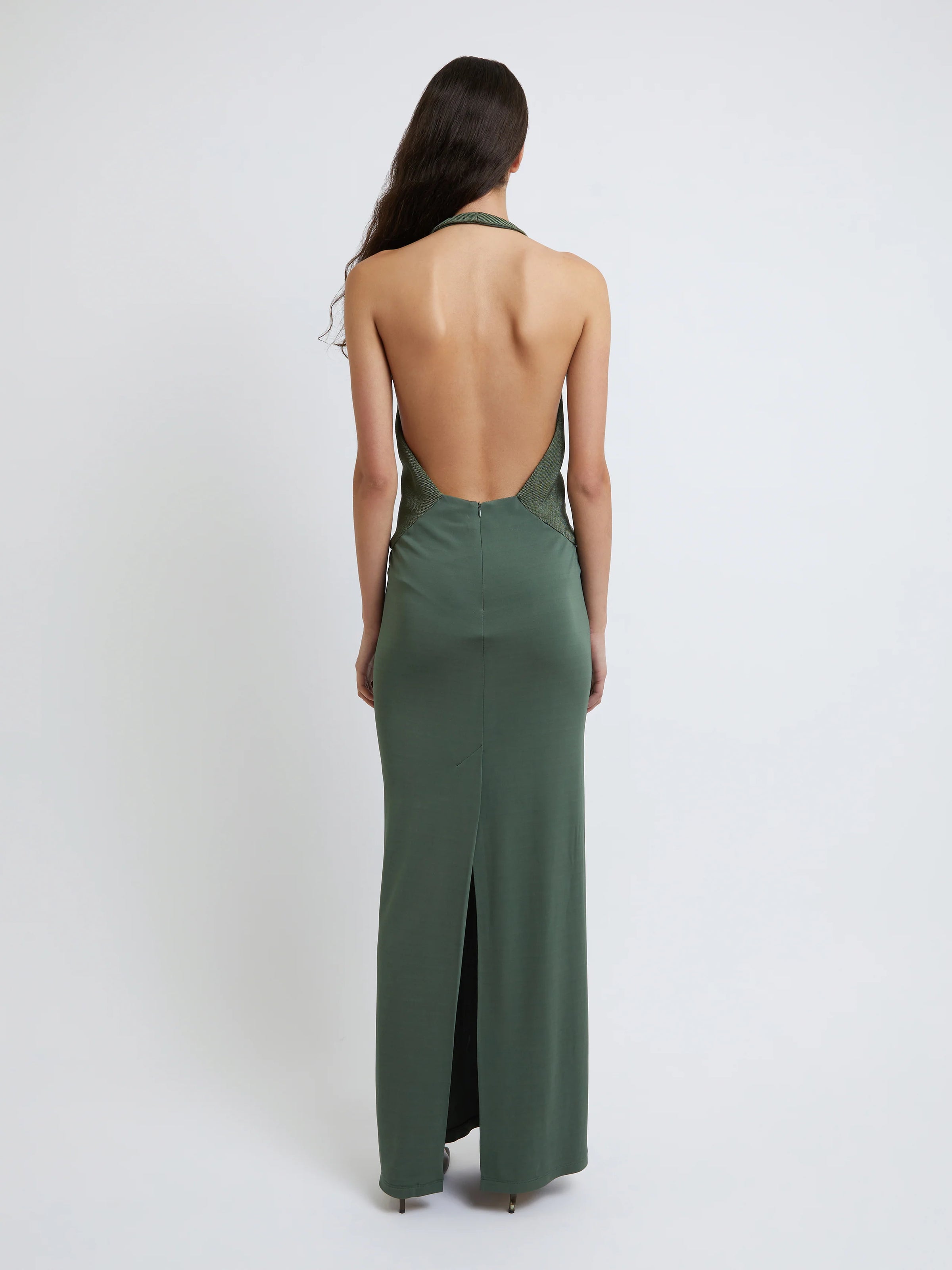 Hire CHRISTOPHER ESBER Tailored Sloped Halter Dress in Bottle Green