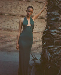 Hire CHRISTOPHER ESBER Tailored Sloped Halter Dress in Bottle Green
