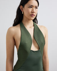 Hire CHRISTOPHER ESBER Tailored Sloped Halter Dress in Bottle Green