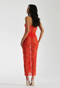 Hire Natalie Rolt Naomi Dress in Tangerine Lace