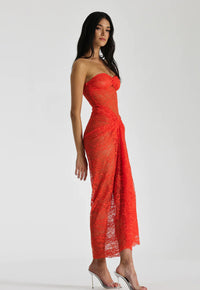 Hire Natalie Rolt Naomi Dress in Tangerine Lace
