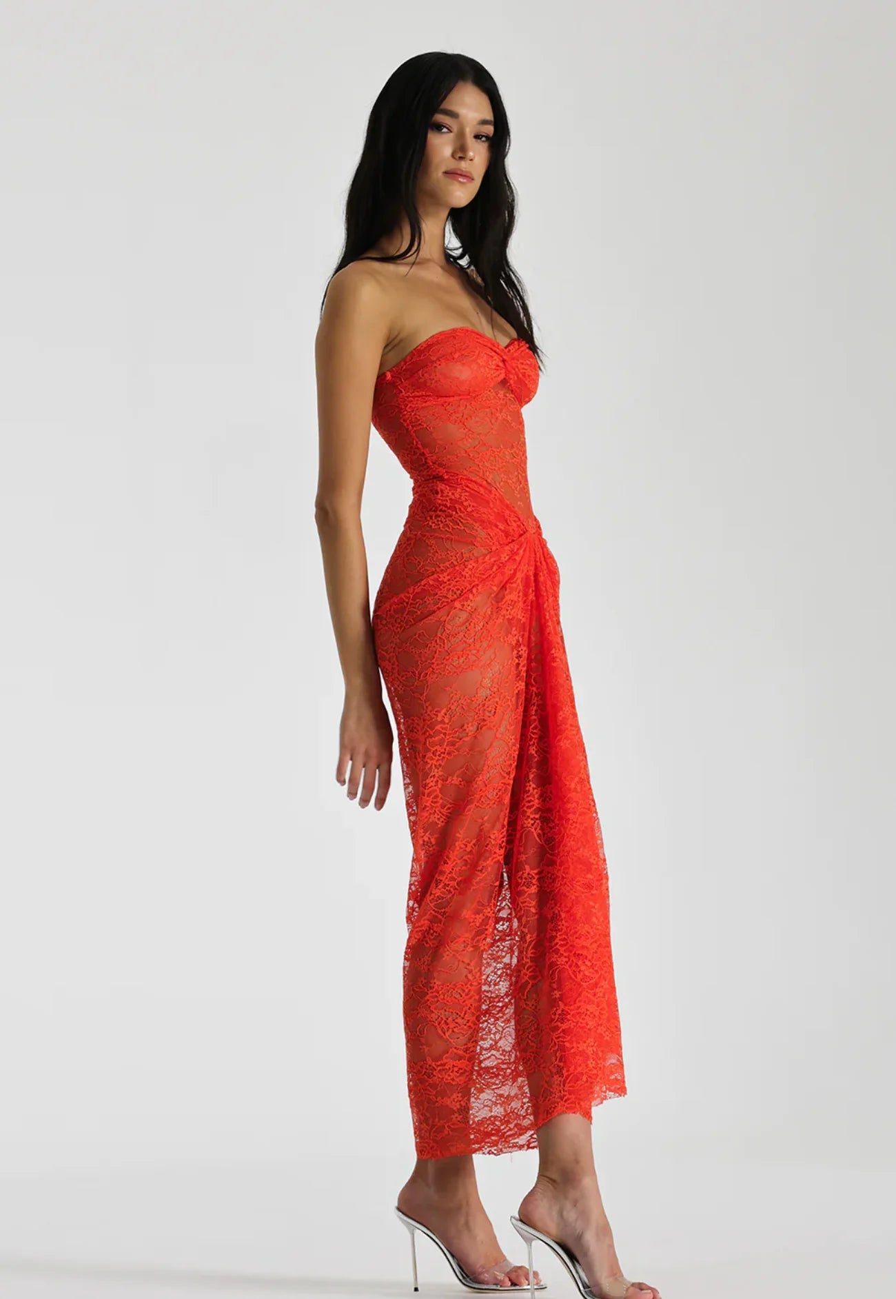 Hire Natalie Rolt Naomi Dress in Tangerine Lace