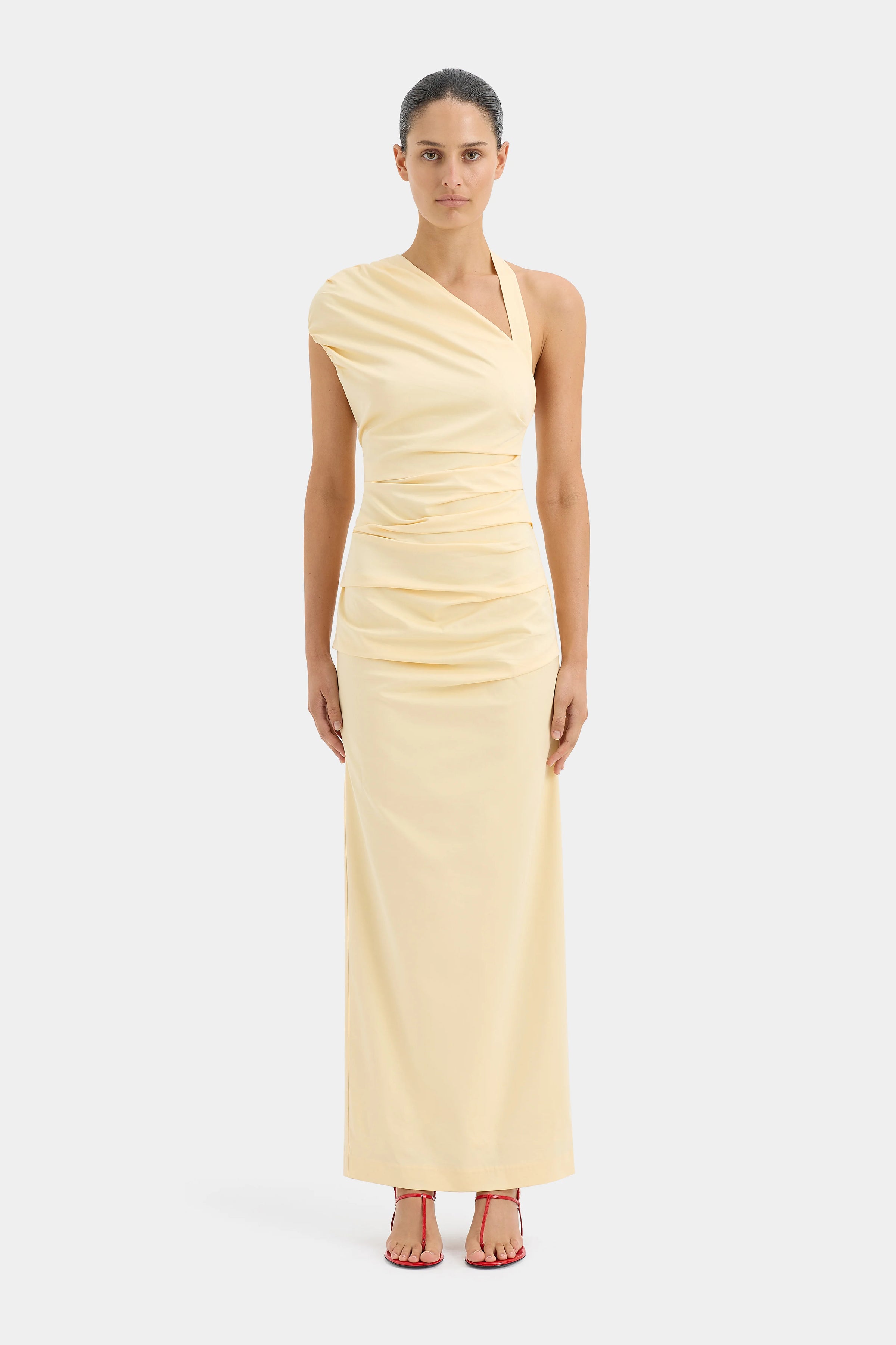 Hire SIR THE LABEL Giacomo Gathered Gown in Butter Yellow