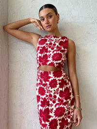 Hire  Cinta Cut Out Midi Dress in Valentina Floral Print