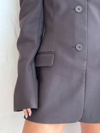 Hire SIR THE LABEL Sandrine Tailored Mini Dress in Chocolate Brown SMALL MAKE