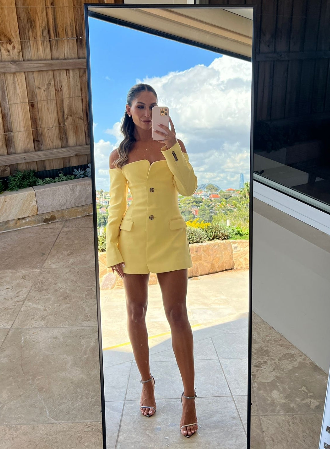 Hire SIR THE LABEL Sandrine Tailored Mini Dress in Limone Yellow SMALL MAKE