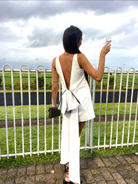 Hire EFFIE KATS Nikola Mini Dress in Ivory White