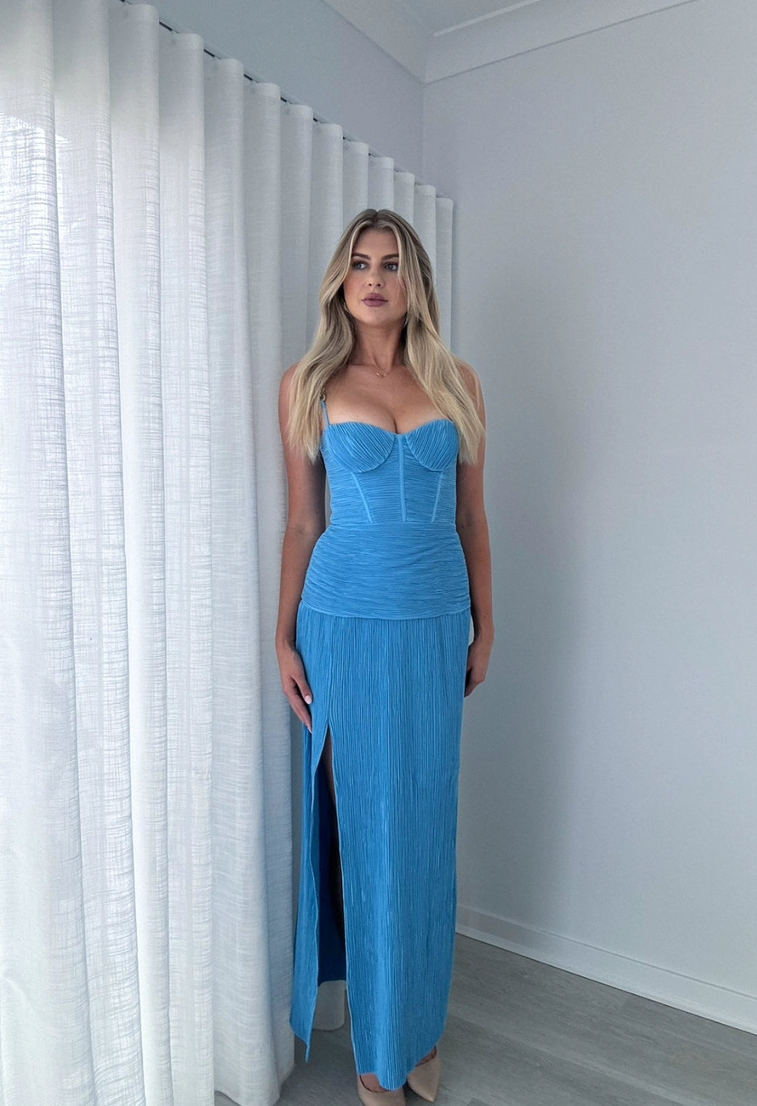 Hire MANNING CARTELL Double Time Pleat Dress In Cerulean Blue