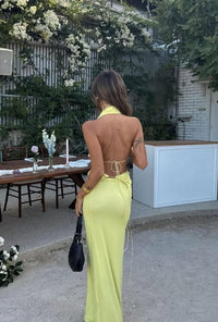 Hire DECONDUARTE Elin Midi Dress in Lemon Yellow