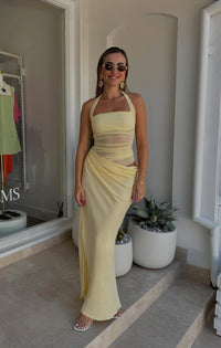 Hire BENNI Gina Maxi Dress in Butter Yellow