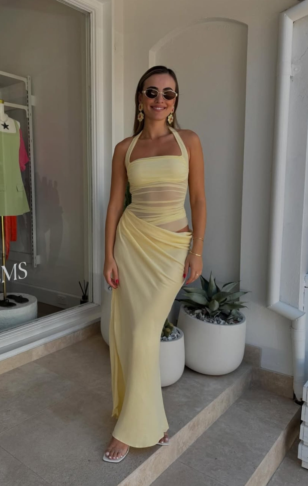 Hire BENNI Gina Maxi Dress in Butter Yellow