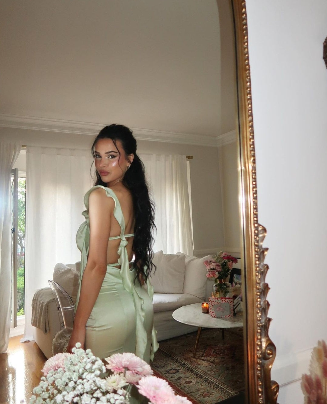 Hire NANA JACQUELINE Caroline Dress in Green SMALL MAKE