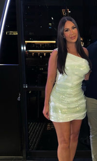 Hire BEC+BRIDGE Brydie Asym Mini Dress in Mint Ombre