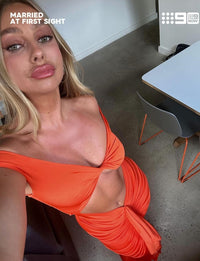 Hire AMY TAYLOR COLLECTION Eden Sleeveless Gown in Orange