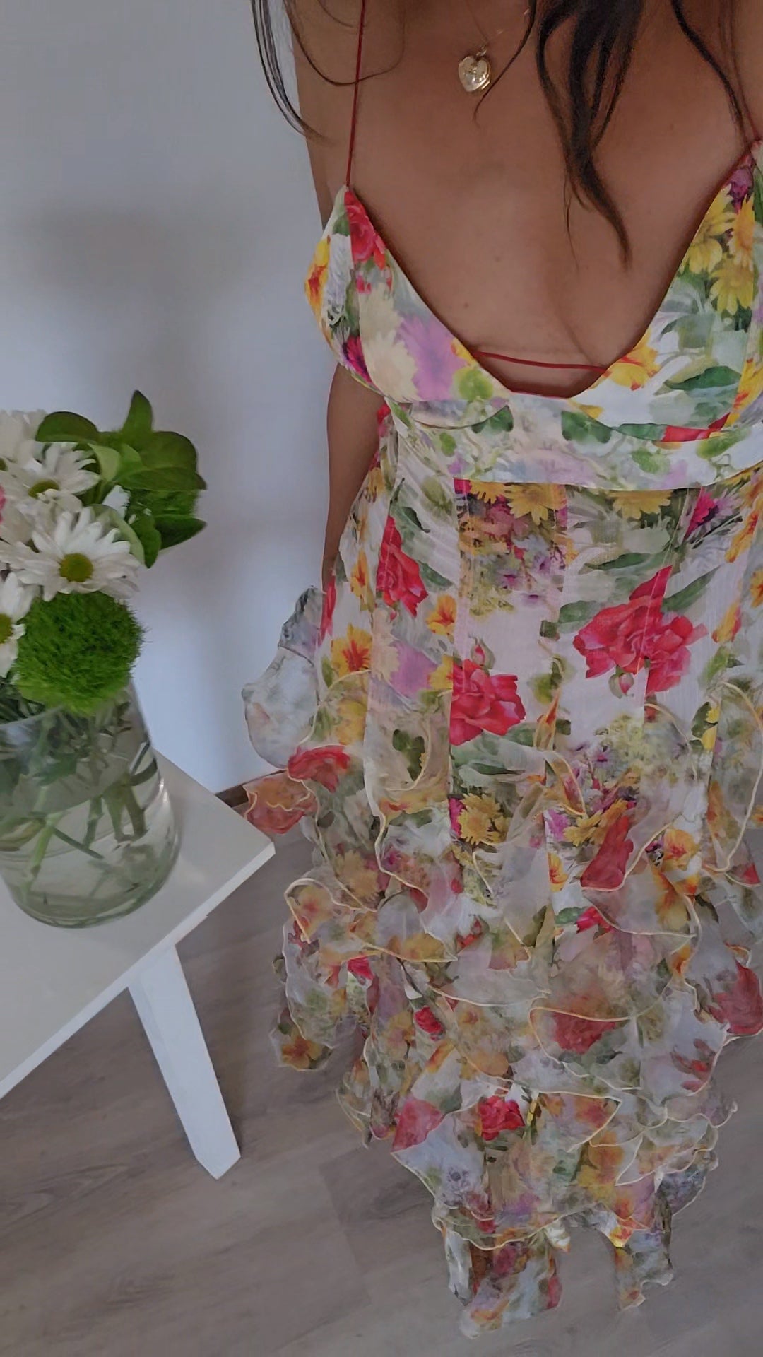 Hire MENTI SANTORINI Iris Flower Dress in Baroque Sheer Floral Chiffon