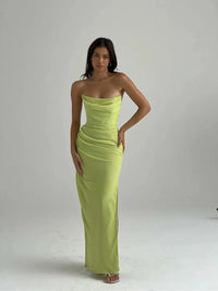 Hire HOUSE OF CB Adrienne Strapless Gown in Lime