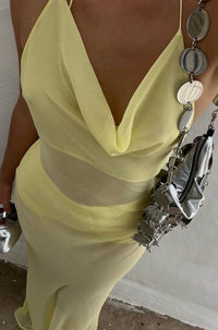 Hire Natalie Rolt Ariana Dress in Lemon Yellow