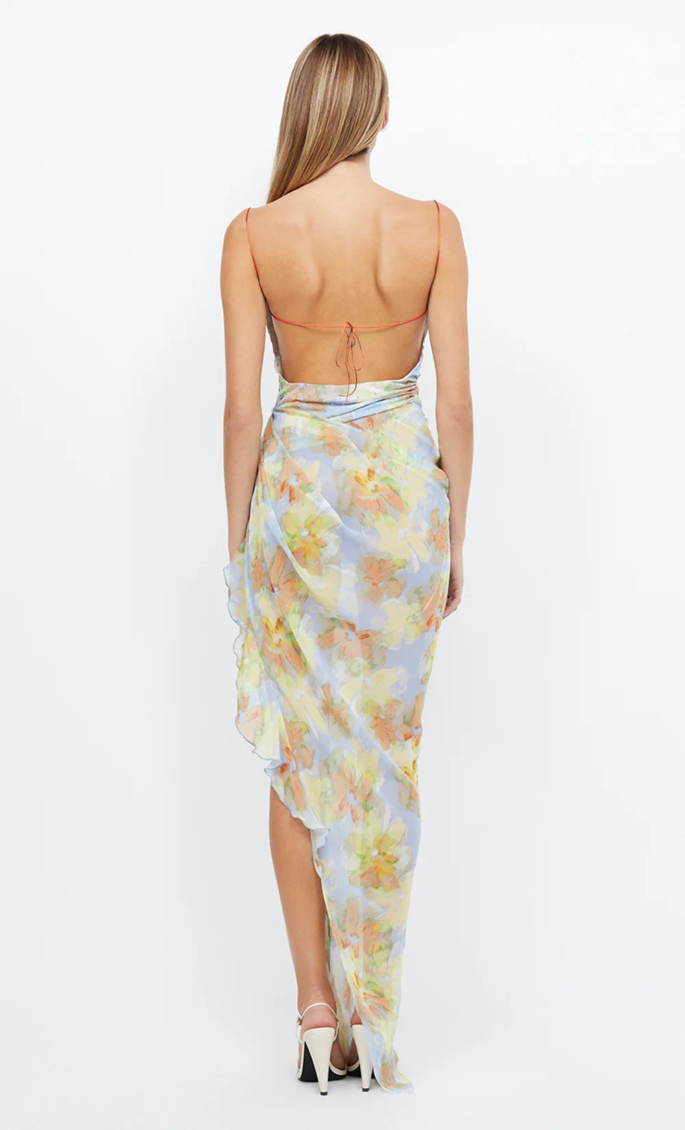 Hire Bec + Bridge Zephy Asym Dress in Blue Blossom