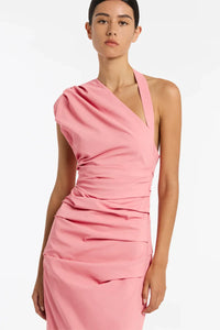Hire SIR THE LABEL Giacomo Gathered Midi Dress in Pink