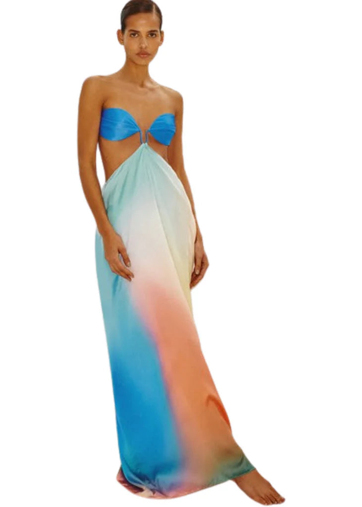 Hire BAOBAB Voila Maxi Dress in Blue worn by Maura Higgins