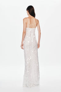 Hire MISHA Sapphire Sequin Maxi Dress in Ivory White