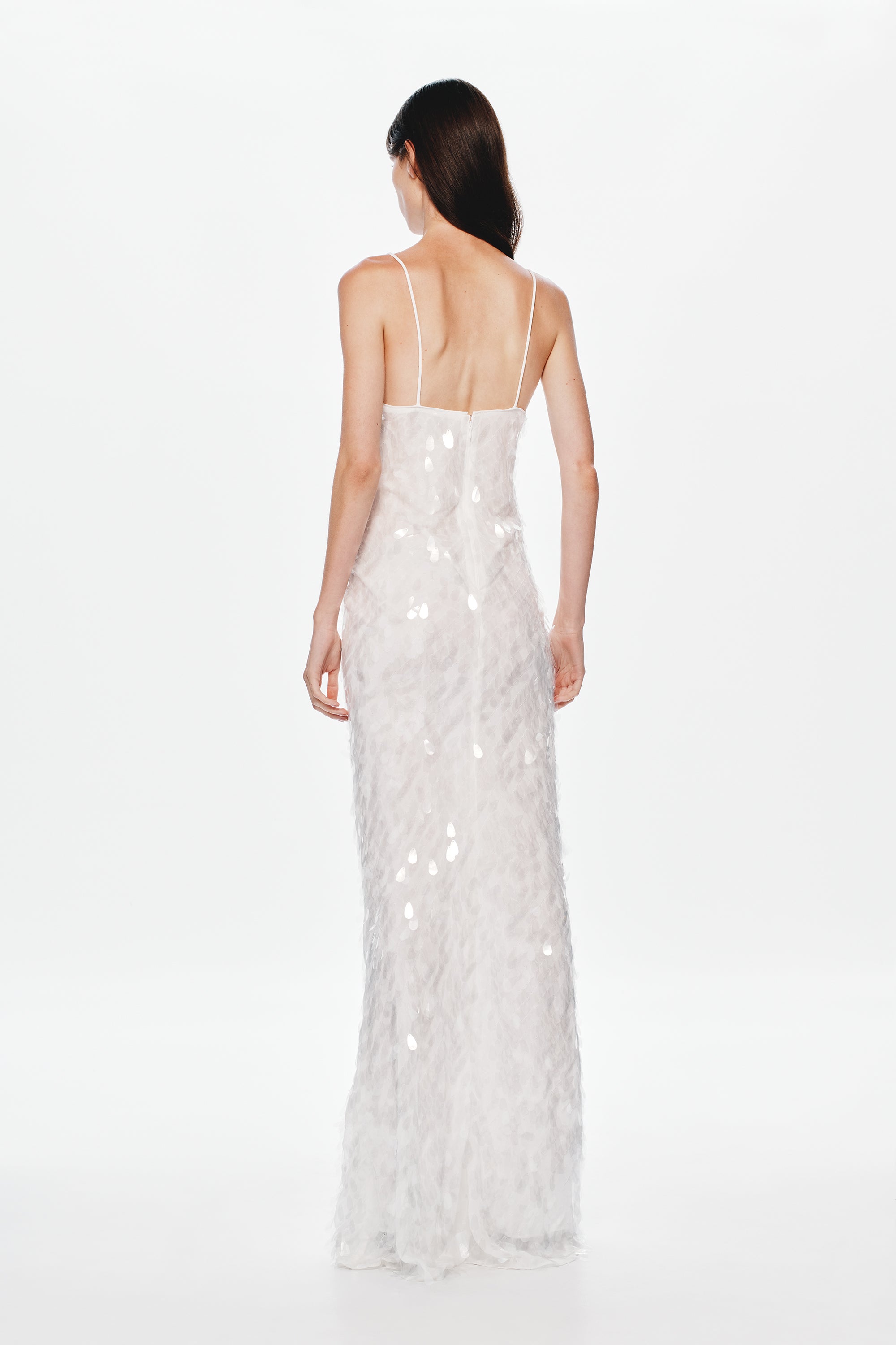 Hire MISHA Sapphire Sequin Maxi Dress in Ivory White