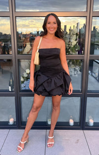 Hire AJE Violette Bubble Hem Mini Dress in Black
