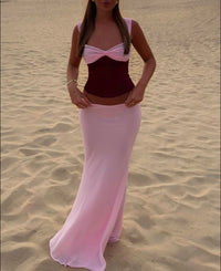 Hire I AM DELILAH. Scarlett SET Maxi Skirt and Corset Top in Berry