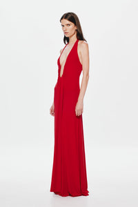Hire MISHA Jennifer Cupro Maxi Dress in Cherry Red