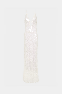 Hire MISHA Sapphire Sequin Maxi Dress in Ivory White