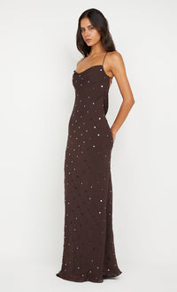 Hire BEC+BRIDGE Arielle Slip Maxi Dress in Dark Chocolate