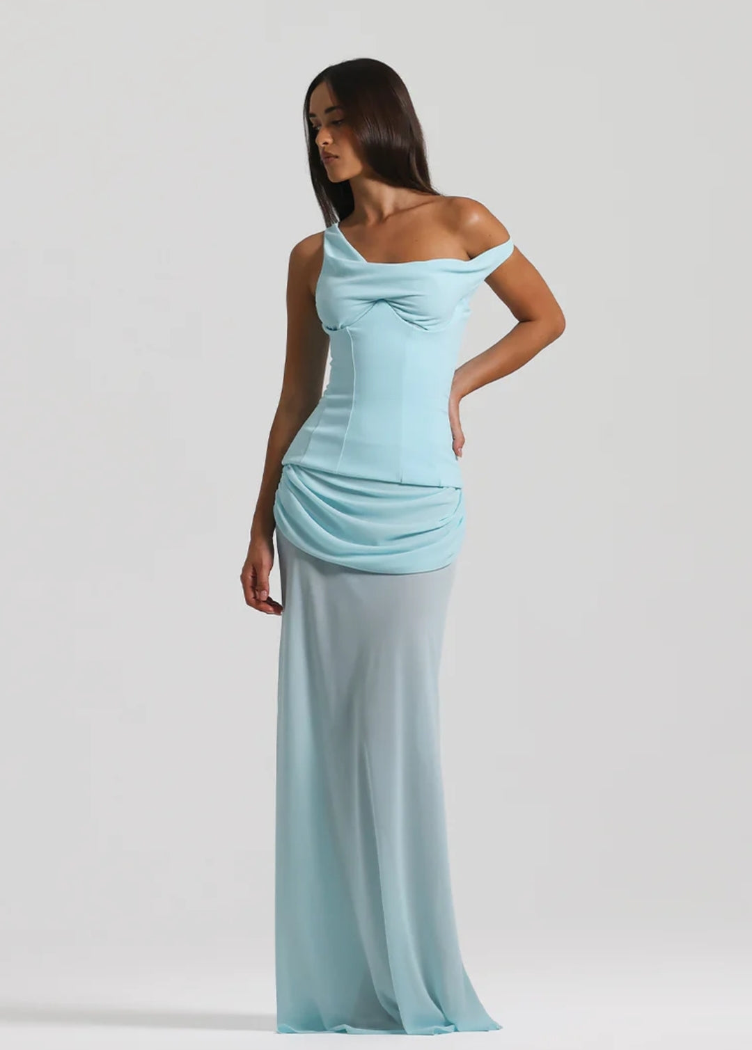 Hire NATALIE ROLT Cadence Gown in Baby Blue
