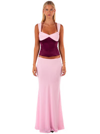 Hire I AM DELILAH. Scarlett SET Maxi Skirt and Corset Top in Berry