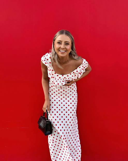 Hire REALISATION PAR The Claudia Maxi Dress in Super Dot White Red