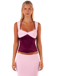 Hire I AM DELILAH. Scarlett SET Maxi Skirt and Corset Top in Berry