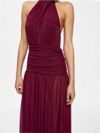 Hire EFFIE KATS Verity Gown in Burgundy Sheer