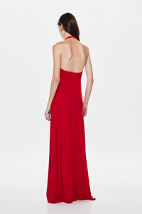 Hire MISHA Jennifer Cupro Maxi Dress in Cherry Red