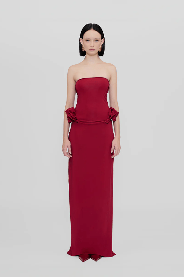 Hire MAYGEL CORONEL Calliope Maxi Dress in Carmesi Red