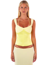 Hire I AM DELILAH. Scarlett Corset Top in Butter Yellow