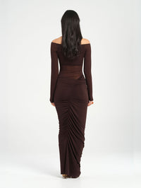Hire BENNI Wilma Maxi Dress in Chocolate Brown