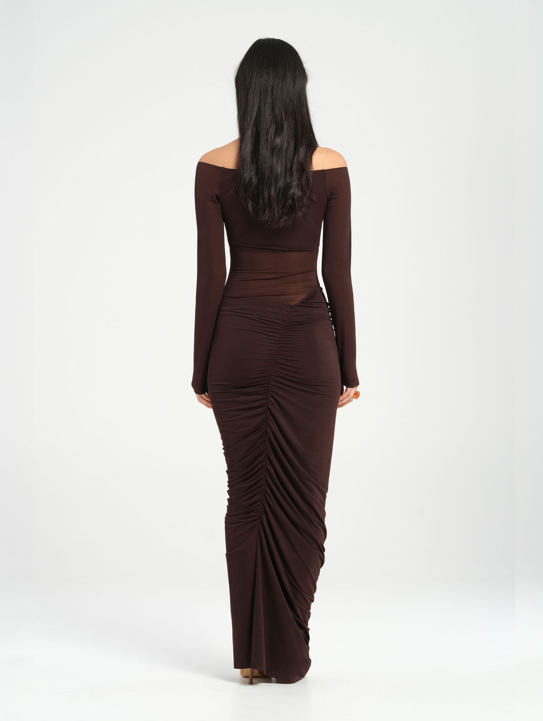 Hire BENNI Wilma Maxi Dress in Chocolate Brown